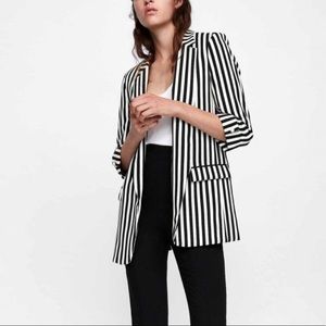 Zara Black and White Blazer